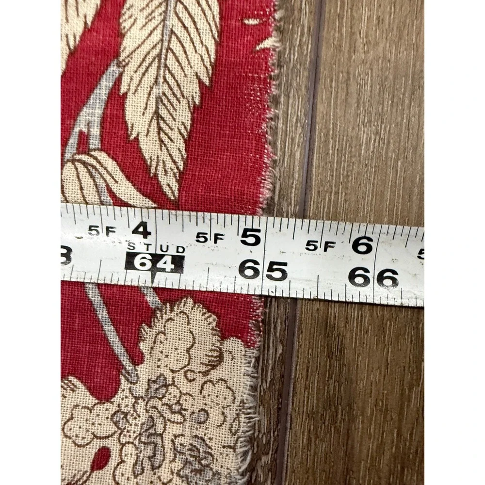 Pottery Barn Red Floral Palampore Cotton Fabric Remnant Lot Cottagecore 5 pieces